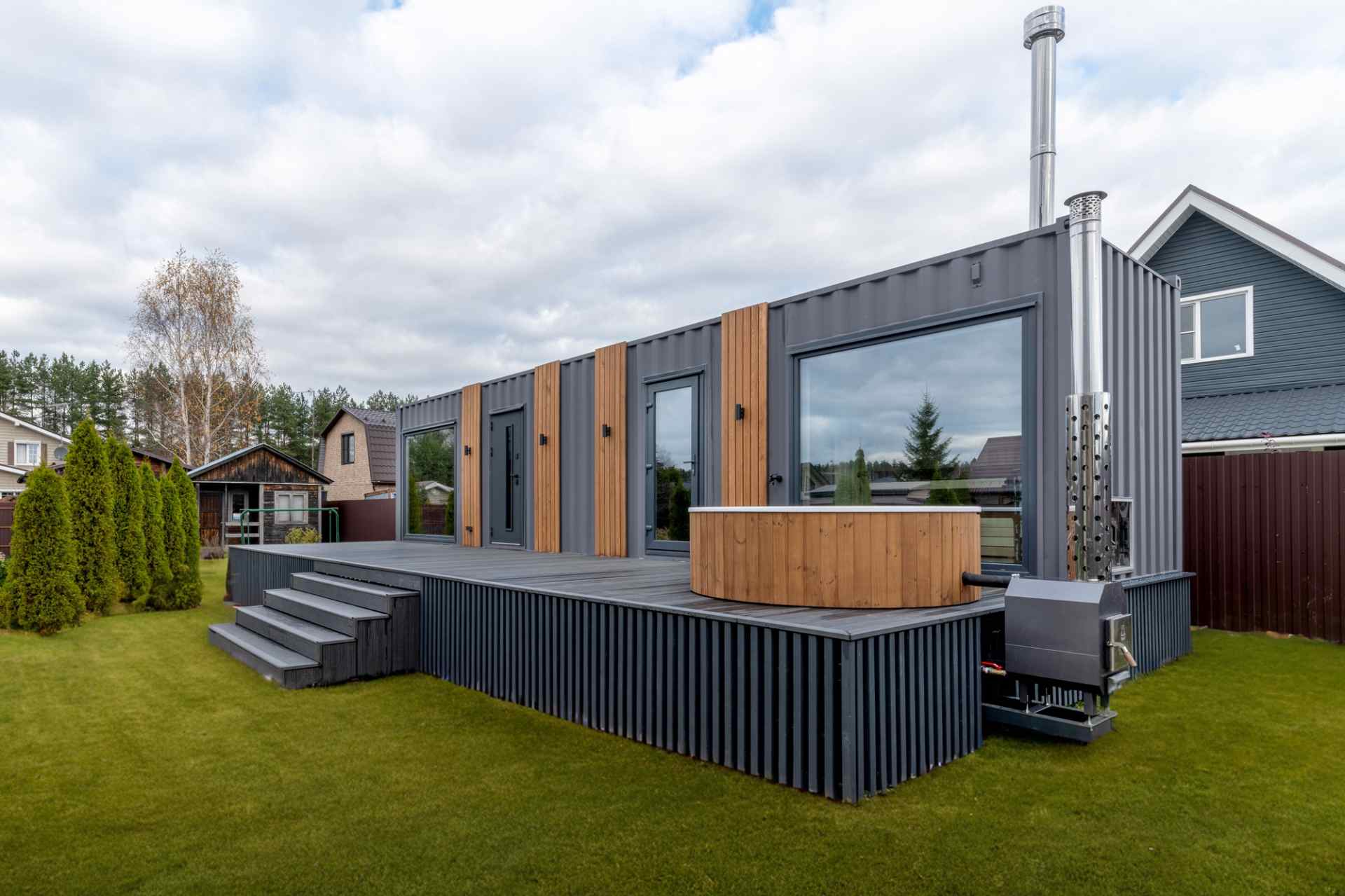 Баня из контейнера: конструкция, теплоизоляция и вентиляция, фото